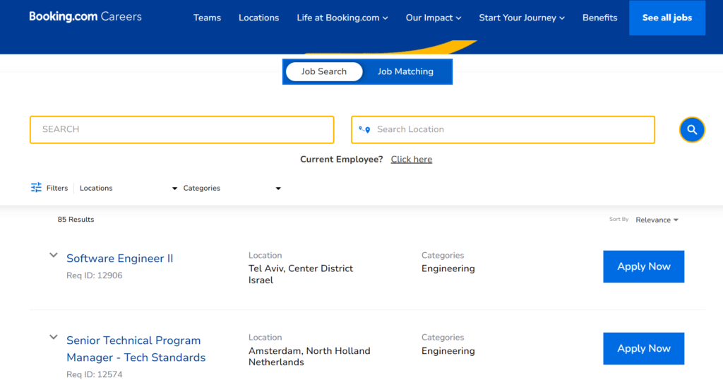 booking.com sde jobs outside india