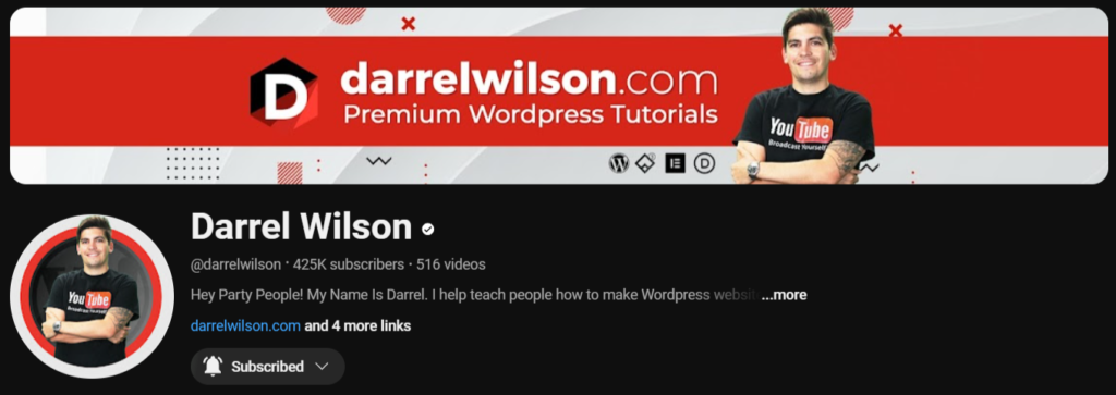 Darrel Wilson best wordpress youtube channel