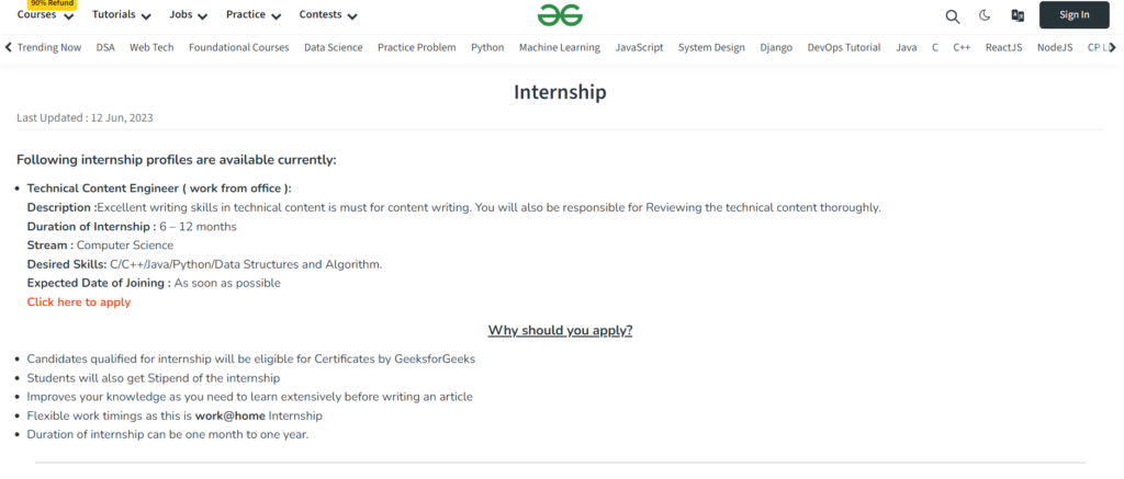 GeeksforGeeks Internship 9 Best Websites to Apply for Internships